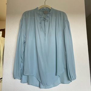 Cornflower Silk Blouse